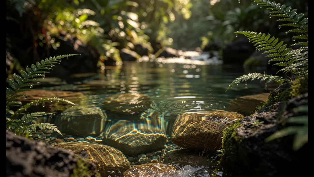Bassin naturel caché dans la végétation tropicale de Salazie avec eau cristalline