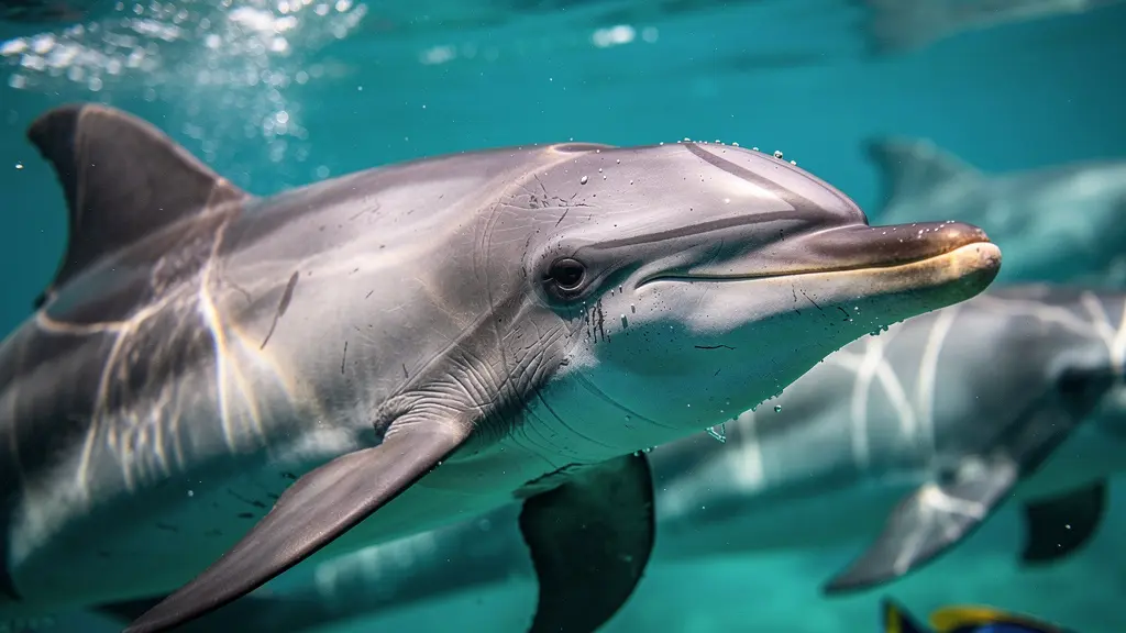 Groupe de dauphins à long bec nageant près d'un bateau d'observation au large de Saint-Gilles-les-Bains