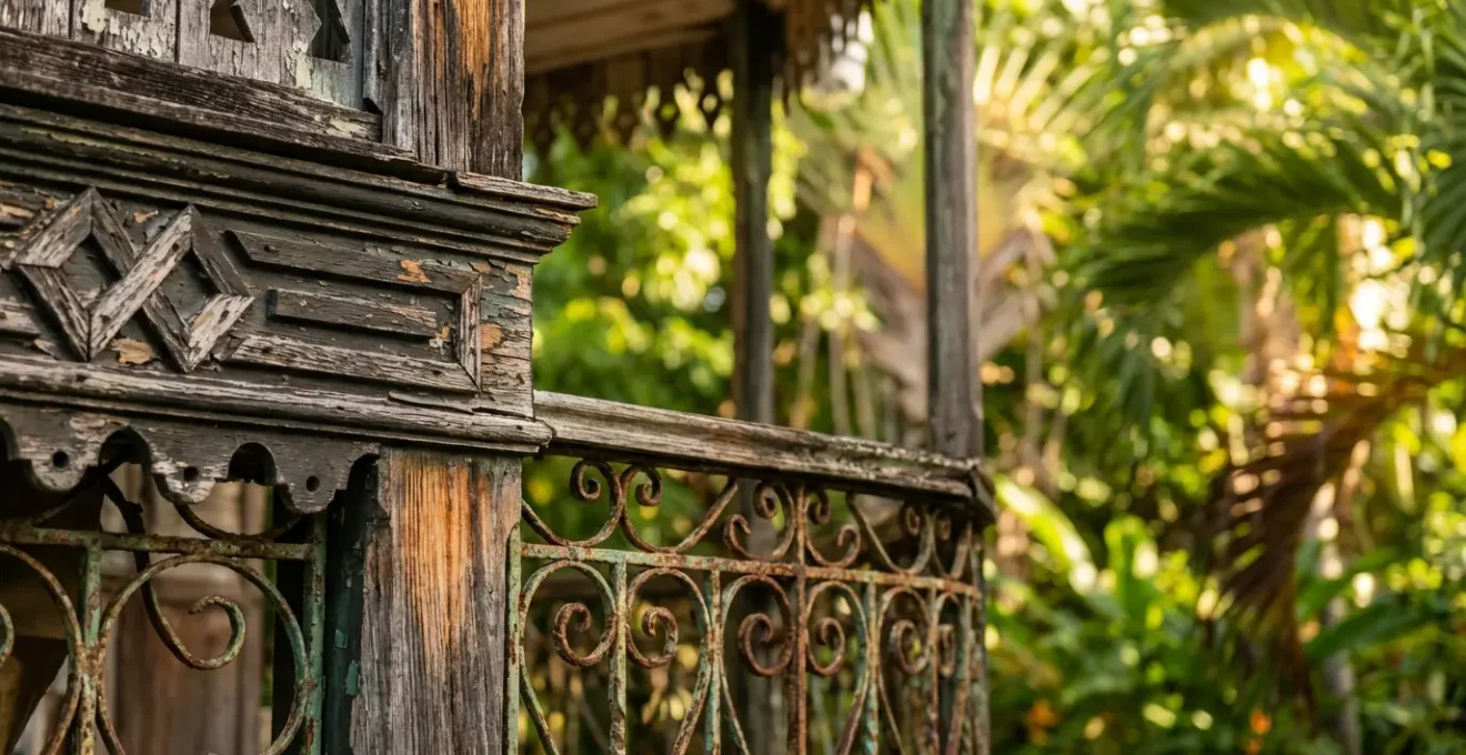 Vue aérienne du parcours piéton dans le centre historique de Saint-Denis montrant les cases créoles de la rue de Paris et les bâtiments coloniaux